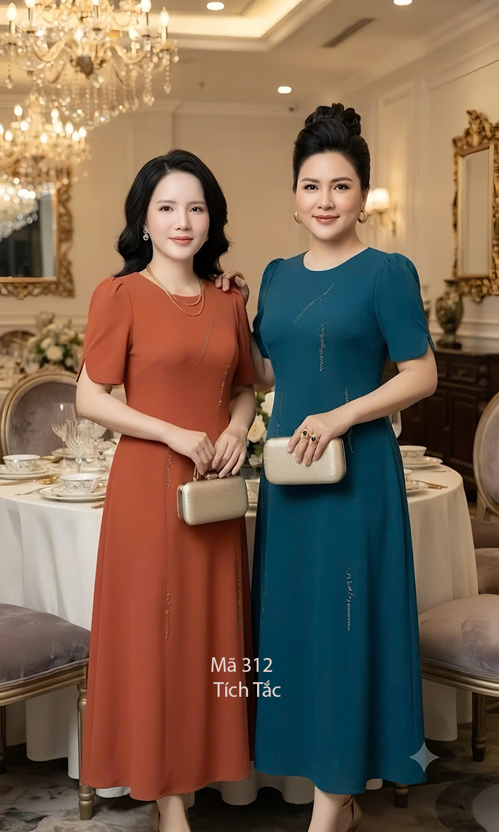 Dam thun cotton ket cuom mau xanh duong f312 5