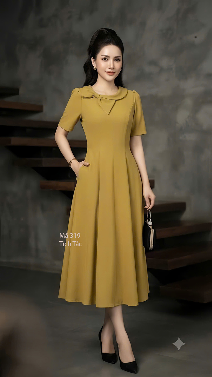 Dam co no mau vang dua cai dang xoe f319 4