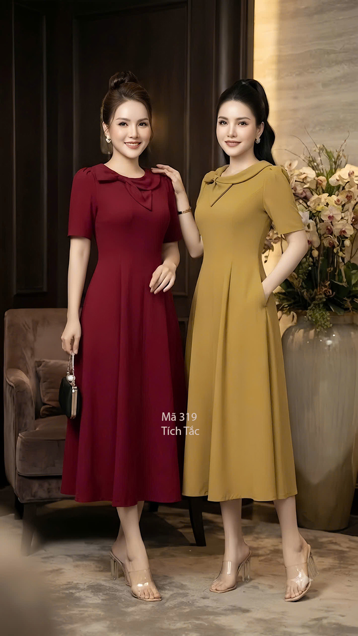 Dam co no mau vang dua cai dang xoe f319 5