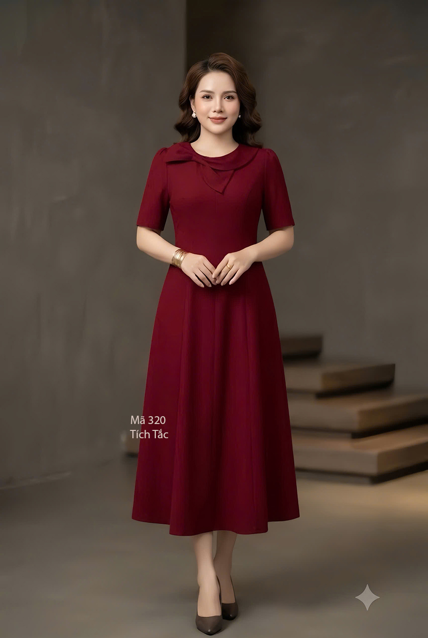 Dam co no mau do dang xoe f320 7