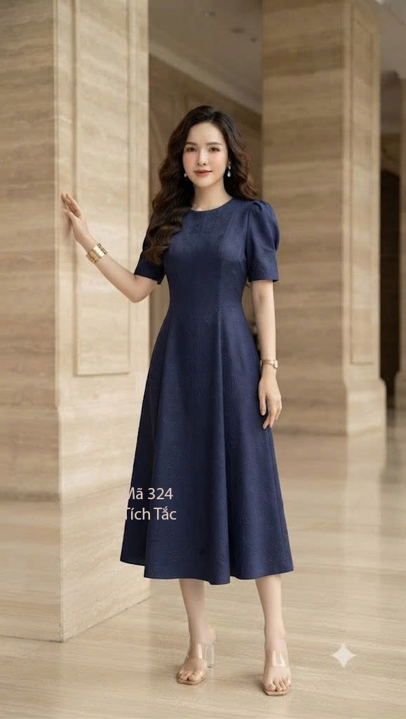 Dam 8 manh co tron hoa noi mau xanh den f324 2