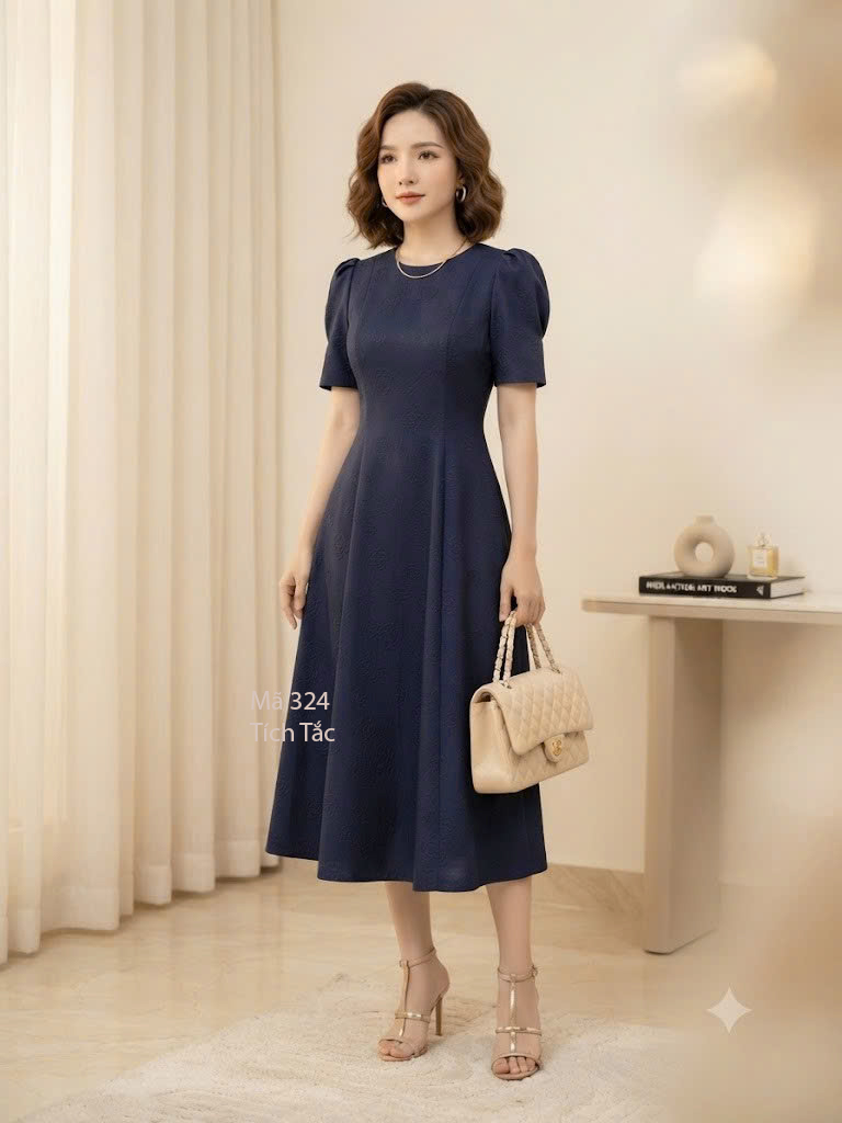 Dam 8 manh co tron hoa noi mau xanh den f324 3