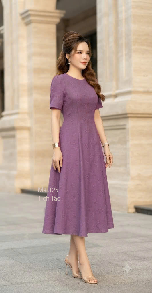 Dam 8 manh co tron hoa noi mau hong tim f325 3