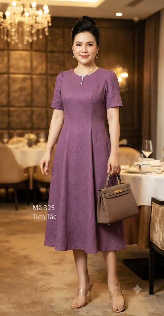 Dam 8 manh co tron hoa noi mau hong tim f325 6