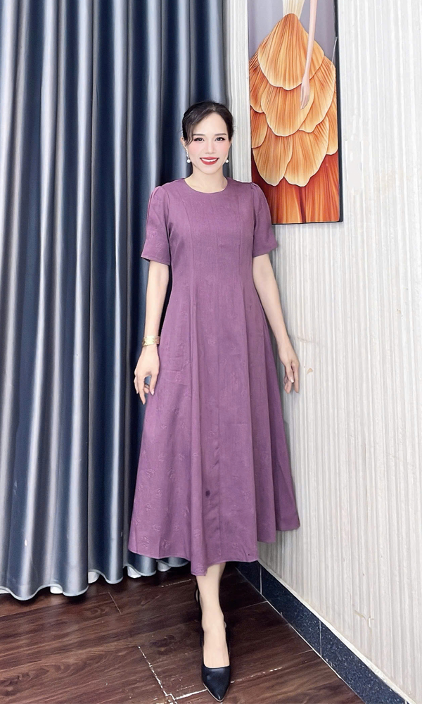 Dam 8 manh co tron hoa noi mau hong tim f325 9