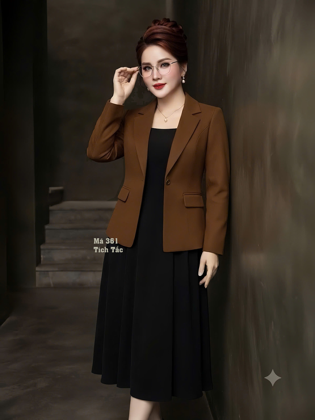 Ao khoac vest mau nau f361 3