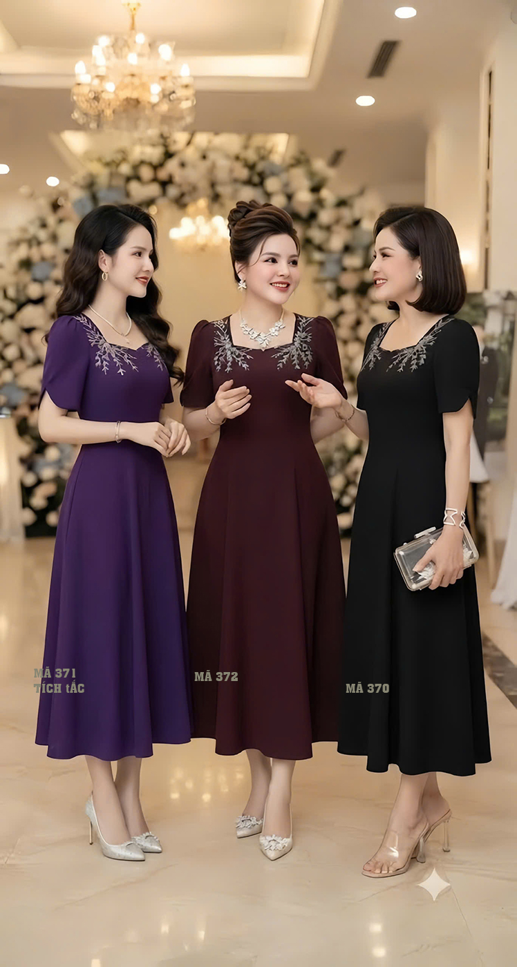 Dam co vuong ket cuom mau den f370 4