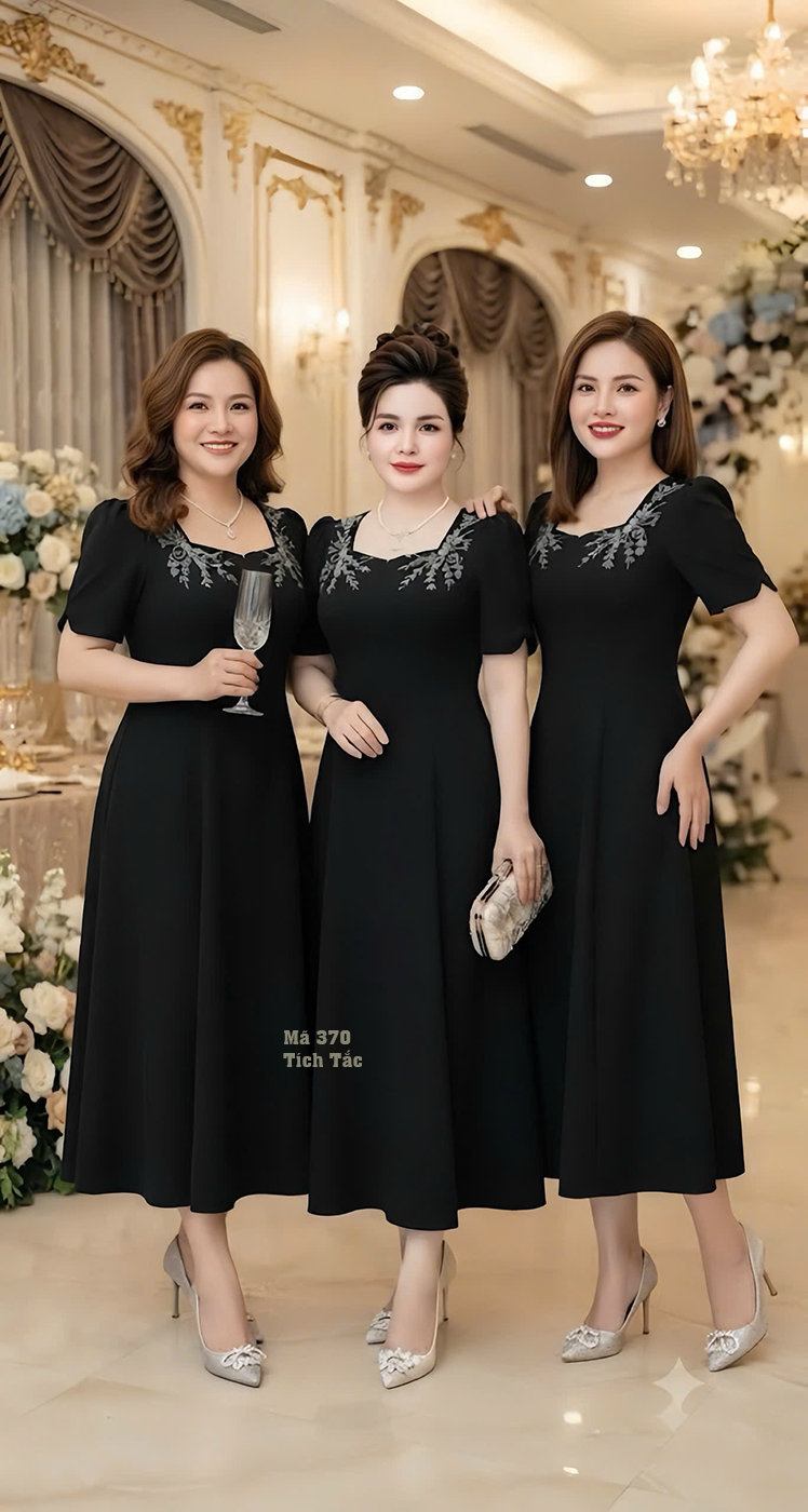 Dam co vuong ket cuom mau den f370 6